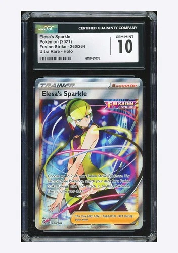 Pokemon CGC 10 GEM Elesa's Sparkle Ultra Rare 2021 260/264 Fusion Strike English