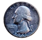 1941 S Washington Silver Quarter circulated