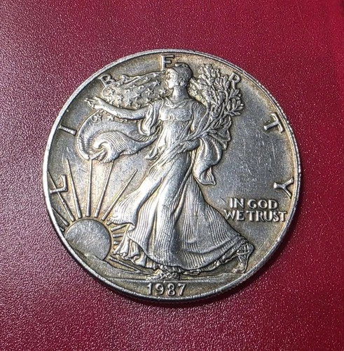 1987 S$1 American 1 troy oz .999 Fine Pure Silver Eagle Bullion Coin