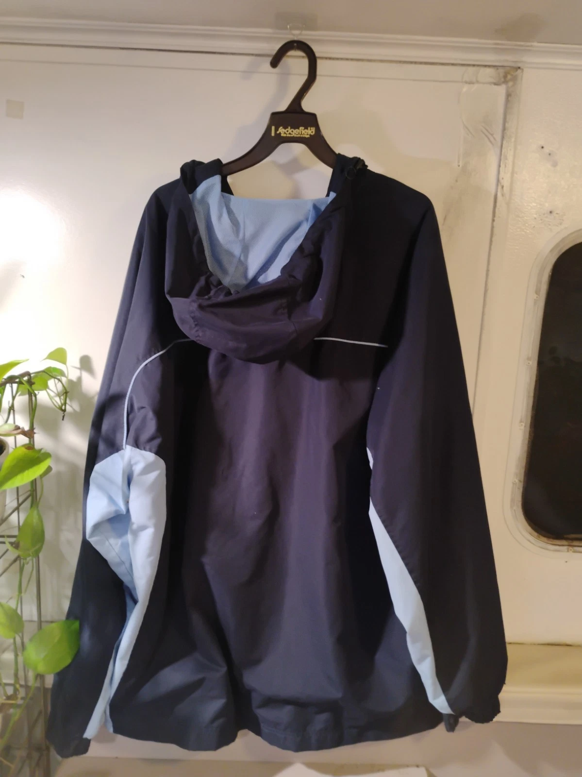 vintage 1990s or Y2K-era men's FUBU navy blue and baby blue snap-front hooded... image 4