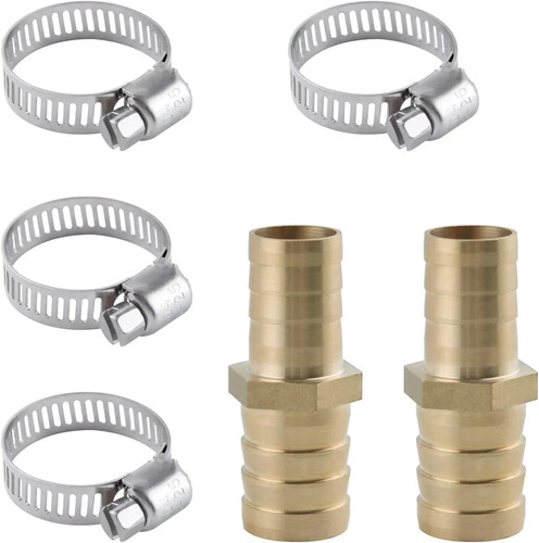 2 Pack Hose Barb Fittings Reducer, 5/8" to 3/4" Brass Hose Barb Reducer