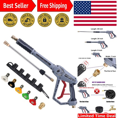 #ad #ad Adjustable Length 40quot; Brass Pressure Washer Gun with M22 Fitting and Nozzles $51.29