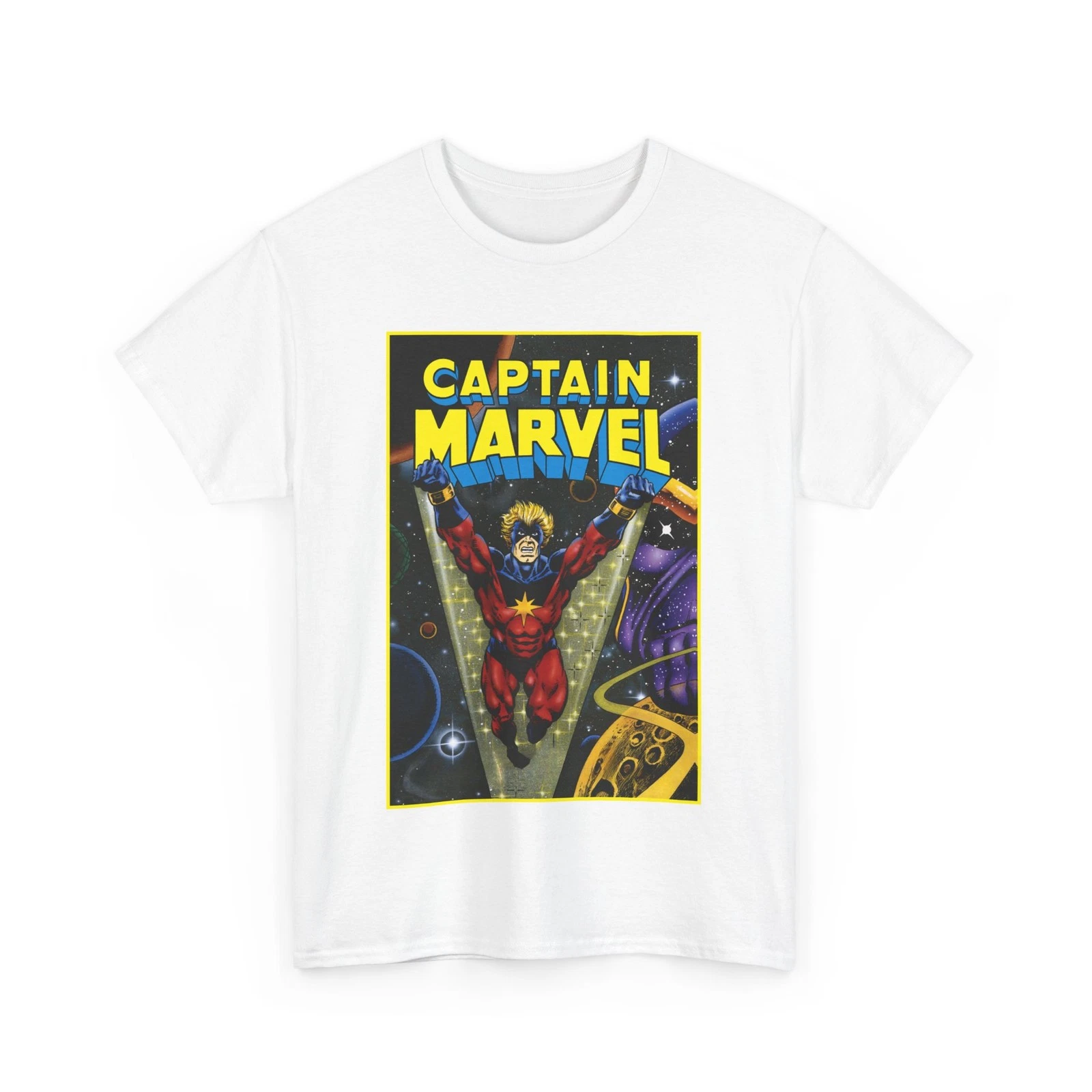 Captain Marvel T-Shirt - Jim Starlin Art - Mar-Vell - Thanos - Marvel Comics