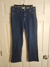 LOGO  Jeans by Lori Goldstein Womens Size 10 Boyfriend Med Dark Wash High Rise