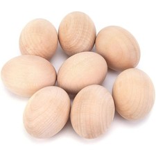 DomeStarn Fake Eggs, 8 PCS, Wooden, Unfinished