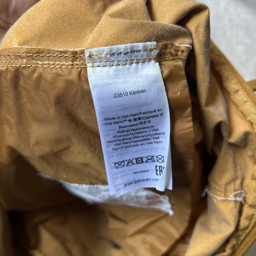 Fjallraven Kanken Classic Backpack Canvas Acorn Yellow 23510 Zip Medium - Picture 9 of 10