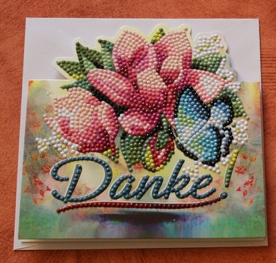 Karte -Danke- mit Diamond Painting