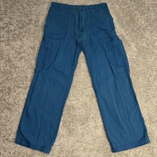 Carhartt Pants Mens Small Blue Cargo Drawstring Elastic Waist Workwear Casual