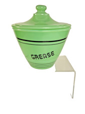 Barattolo grasso in vetro verde giadeite con coperchio