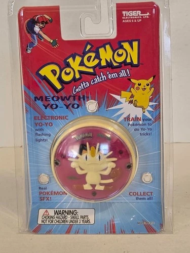 Pokemon MEOWTH Light-Up YO-YO Hasbro 1998 Tiger Electronics Toy Vintage