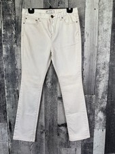 Free People Jeans Women  s 29 Cream High Rise Flocked Viscose Raw Hem We The Free