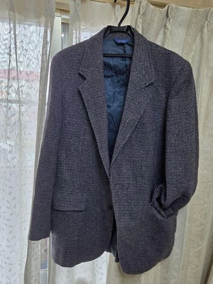 Veste Sur Mesure PENDLETON Laine Vierge Peignée À Carreaux Taille 42 Gris - Photo 1/4