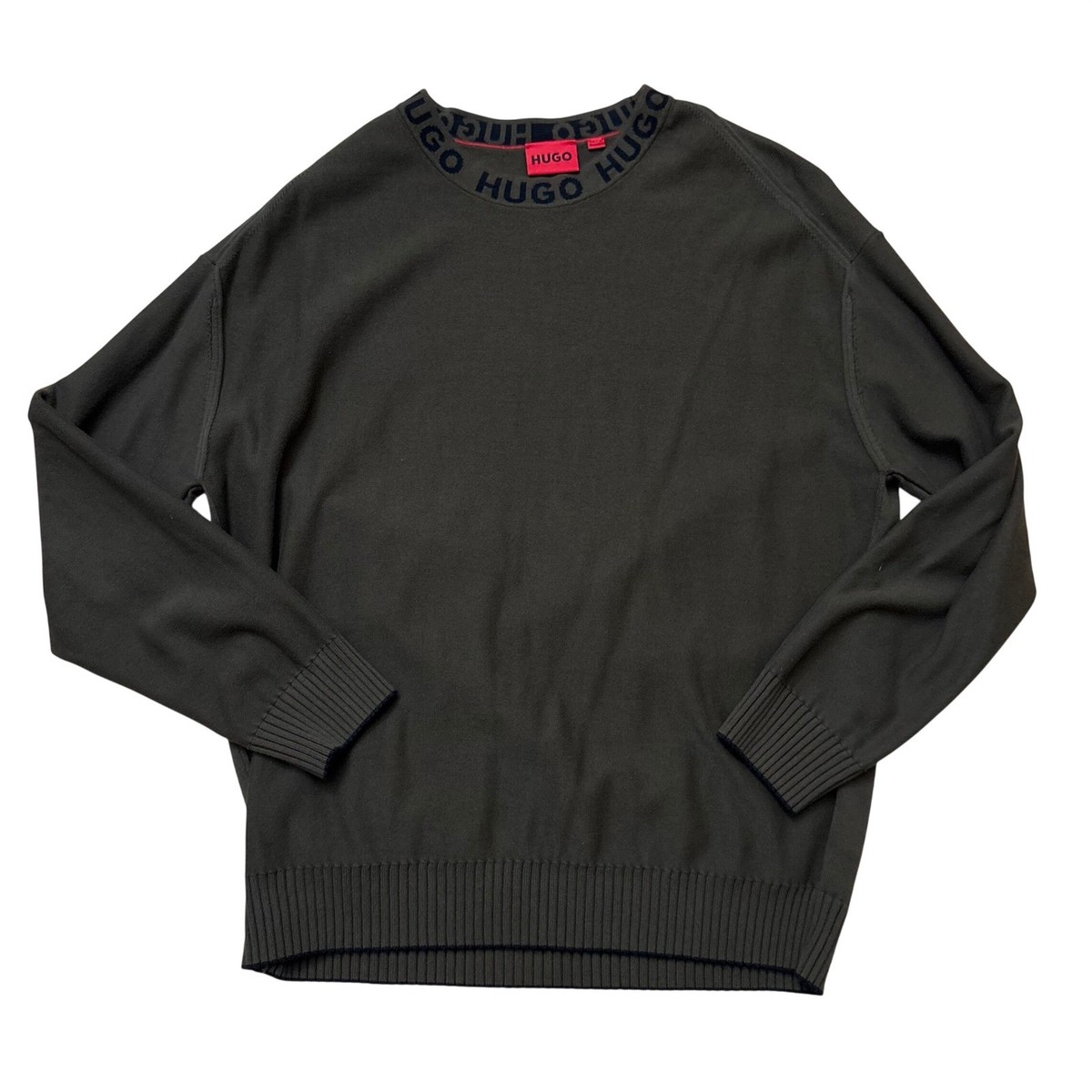 HUGO BOSS Smarlo Crewneck Sweater Cotton Logo Size XL