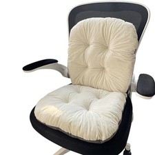 High Back Rocking Chair Cushion with Back Support - Plush Office Seat White