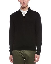 Bruno Magli Plaited 1/4-Zip Merino Wool Mock Neck Sweater Men's