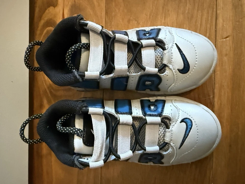 Nike Uptempo 9C Niños Zapatos Negro/Azul Tenis Niño Pequeño Foto 2 de 4
