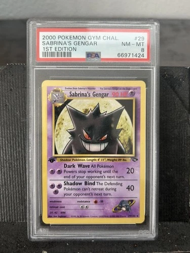 PSA 8 2000 POKEMON GYM CHALLENGE 1ST EDITION #29 SABRINA'S GENGAR