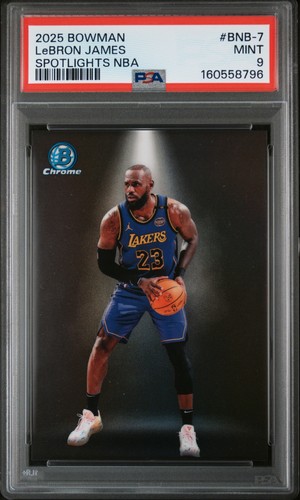 2025 BOWMAN CHROME SPOTLIGHTS NBA #BNB-7 LEBRON JAMES PSA 9