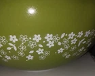 Vintage~Green~Pyrex~Spring Blossom~Crazy Daisy~4 Qt~Mixing Bowl~#444~made in USA