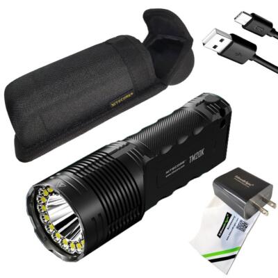 Nitecore TM20K 20,000 lumen rechargeable LED flashlight with EdisonBright USB AC