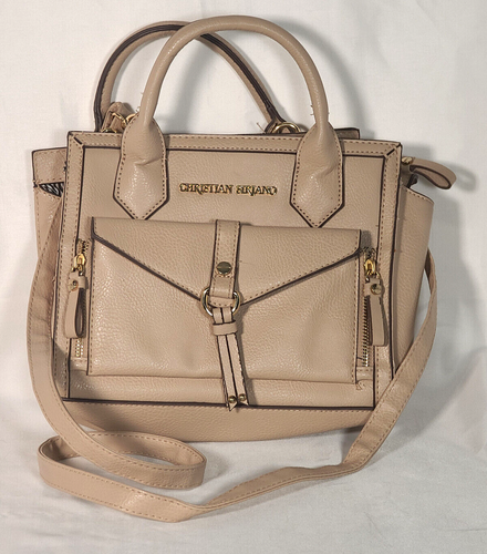 Christian Siriano BEIGE Double-Handle Purse with Removable Crossbody Strap - Picture 15 of 15