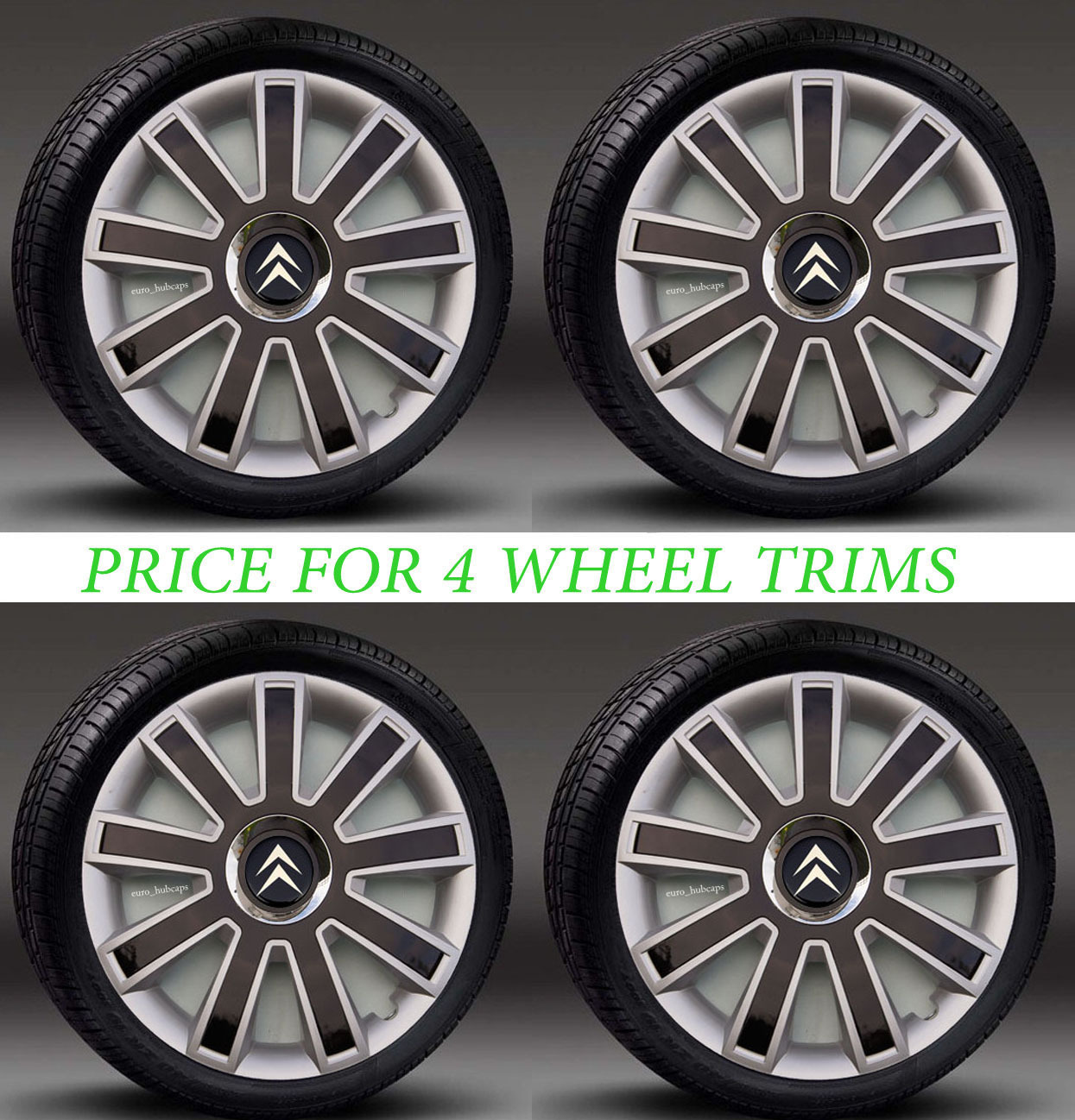 Full set of 4 wheel trims 14" , Hub Caps, Covers to fit Citroen C1 eBay