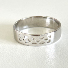925 Sterling Silver Shiny Openwork Cut Out 5.5MM Wide Band Ring Size 10