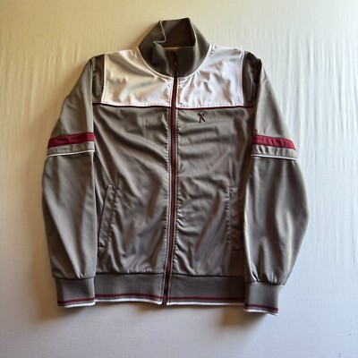 MARC ECKO CUT & SEW Track Jacket Mens XL Gray White Zip Athletic Street Style