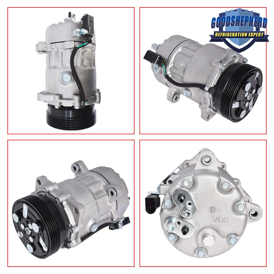 Compresor y embrague de aire acondicionado para Volkswagen Jetta Beetle 1,8 L 2,0 L 2000 2001-2004 Foto 4 de 4