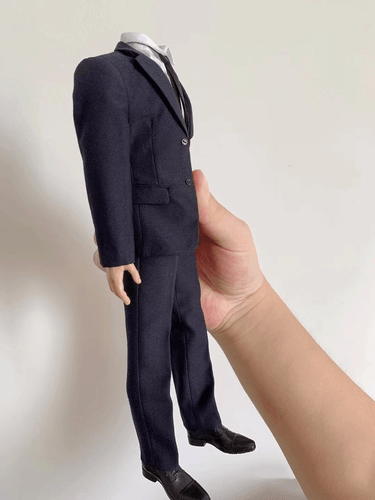 (ONLY CLOTHES) 1/6 Scale Soldier Dark Blue Suit Model for 12'' Male Figure - Picture 2 of 8