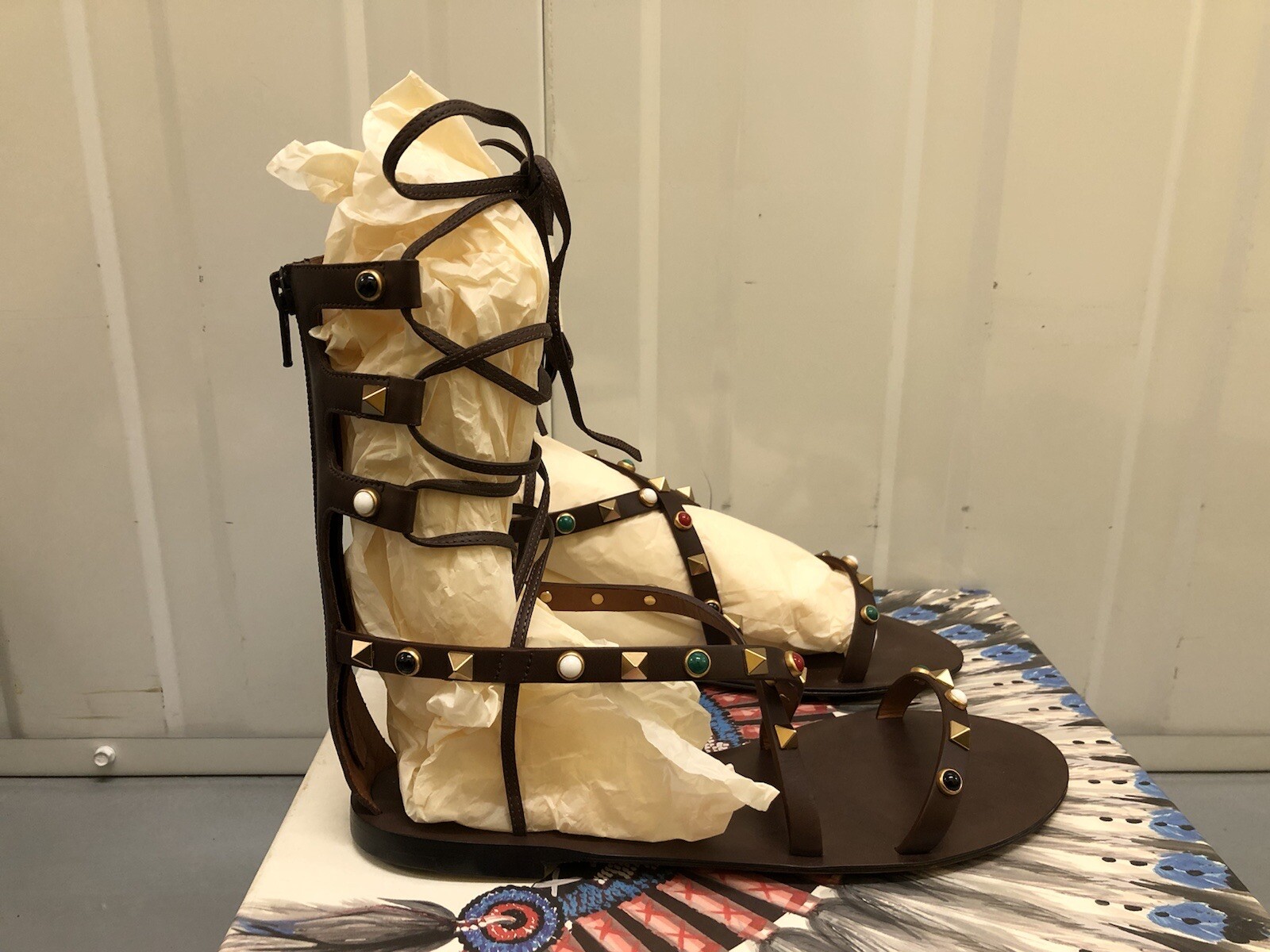 Valentino Garavani Rockstud Leather Gladiator Flat Sandals UK 5 EU 38 SOLD OUT image 6