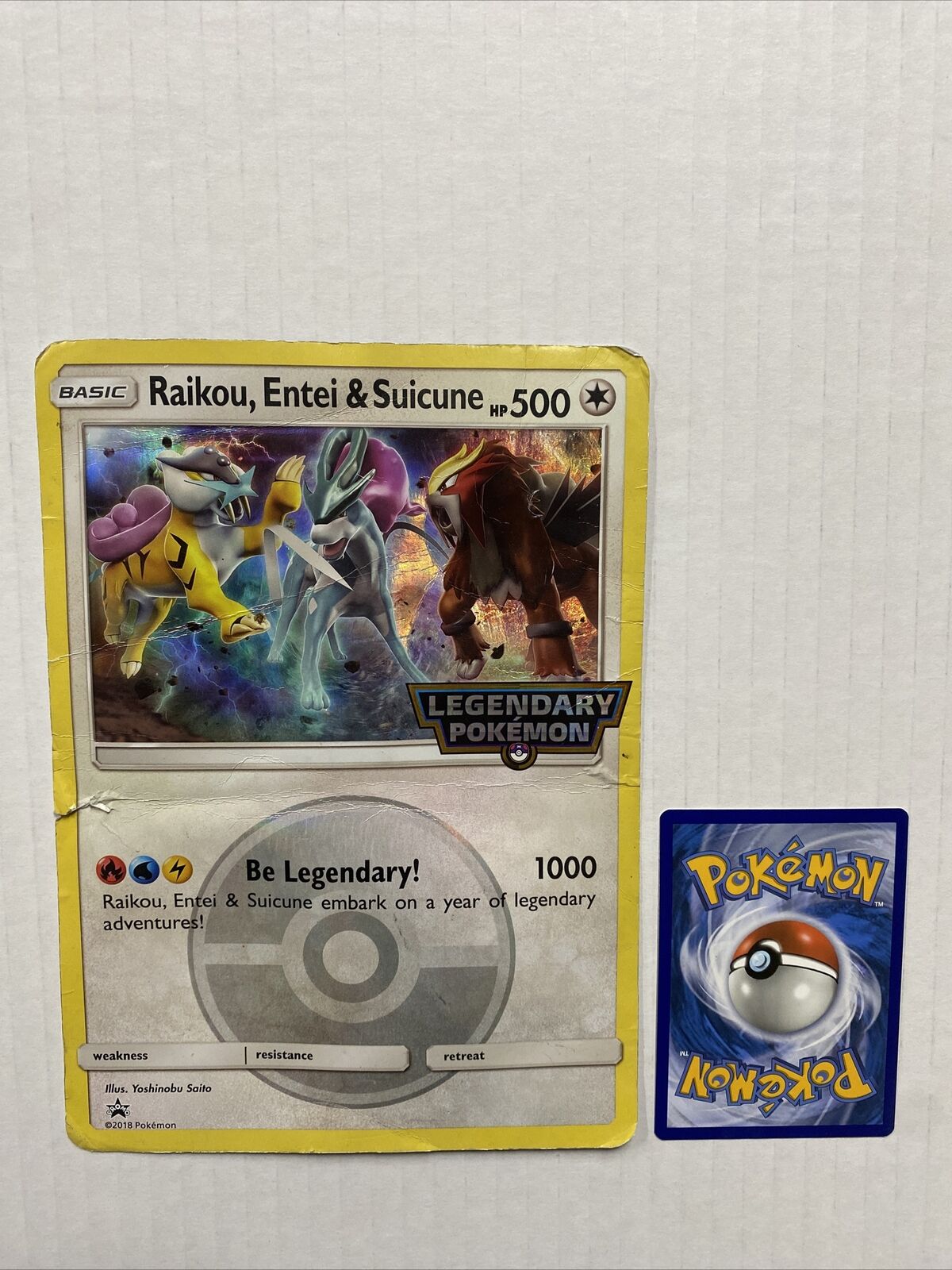 Mavin  Raikou Entei Suicune JUMBO POKEMON CARD Black Star Promo