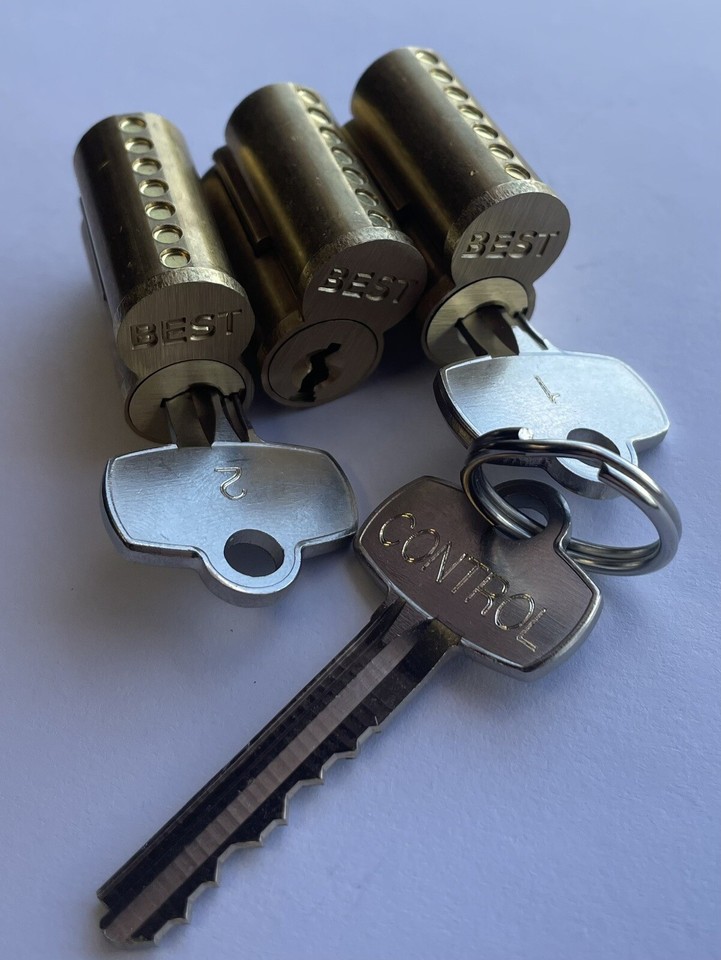 BEST Core 7-Pin Core Keyed I/C Lock 3-Keys IC Key Cylinder Commercial ...