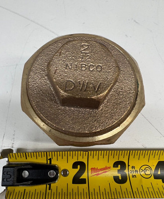 2'' Nibco 816 DWV Fitting Cleanout Plug Cast Bronze 36N554 FTG Copper Tube 2-1/8''