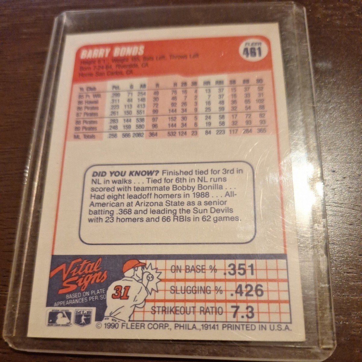 Barry Bonds Fleer 90 Baseball Card | eBay