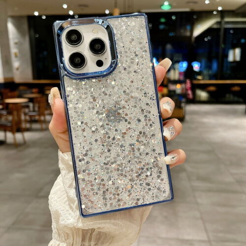 Bling Glitzer für iPhone 15 Pro Max 14 13 12 11 Beschichtung Hybrid TPU Hülle Cover - Bild 7 von 21