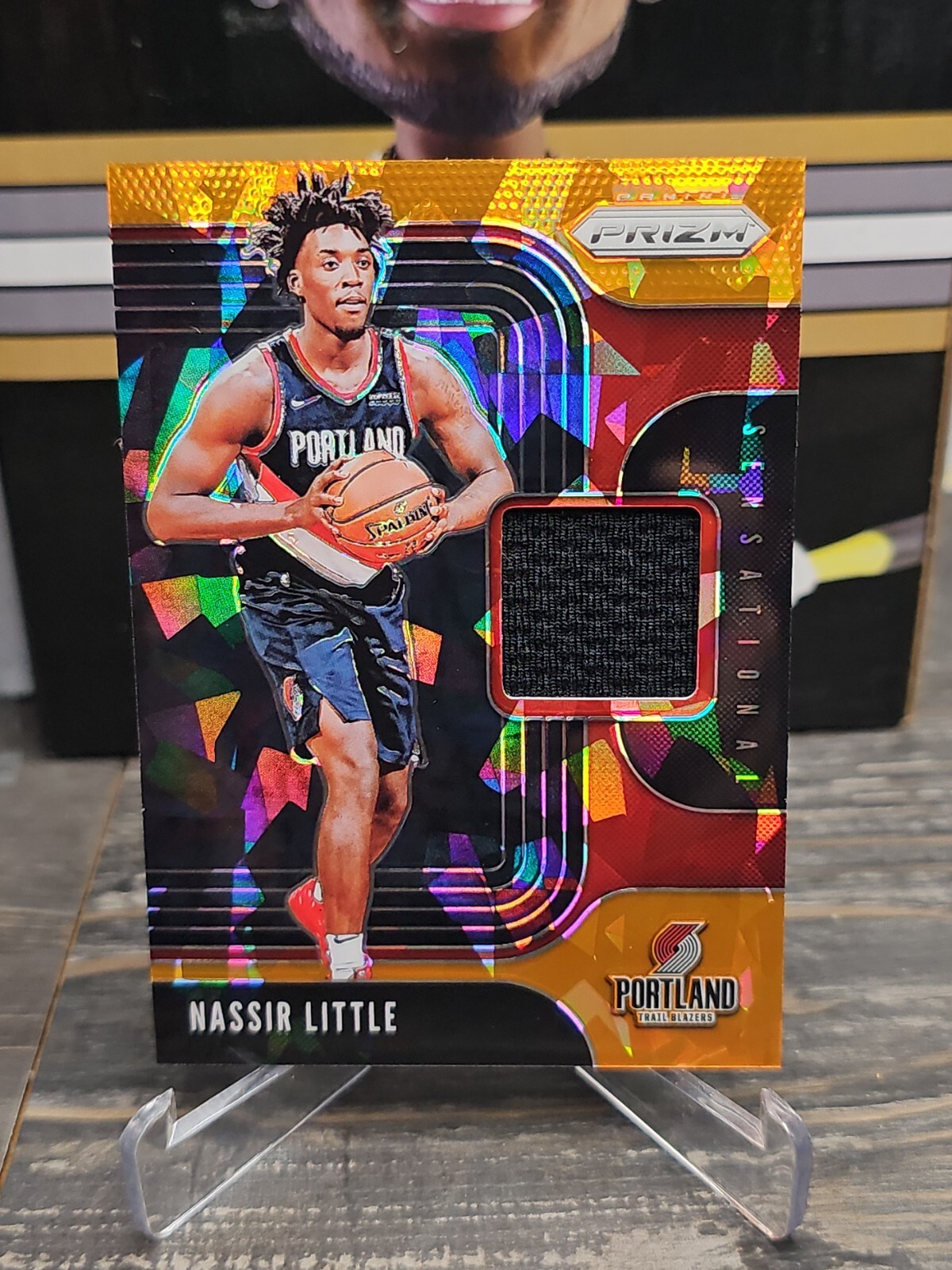 2019-20 Panini Prizm Nassir Little Sensational Swatches Orange Cracked Ice SP
