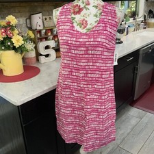 Old Navy Womens Small Dress Pink & White Print Sleeveless Racerback Shift New