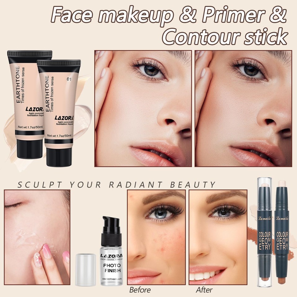 All in One Makeup Kit for Women Full Kit Includes 20 Colors Eyeshadow