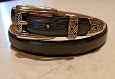 WOMENS LEATHER BELT Very Nice Narrow 3/4" wide LARGE 33 BRIGHTON 13