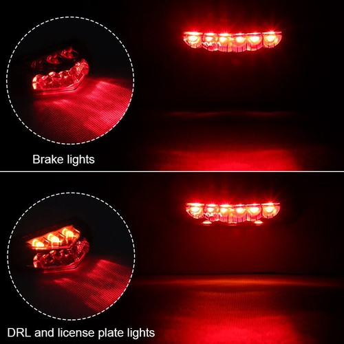 Luz trasera LED para guardabarros freno DRL matrícula motocicleta moto todoterreno ATV - Imagen 6 de 7