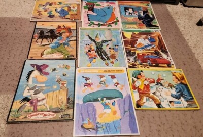 Lot Vintage Quickdraw Mcgraw Puzzles 1960s Hanna Barbera Whitman, Disney