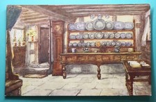 postcard. anne hathaway's cottage interior