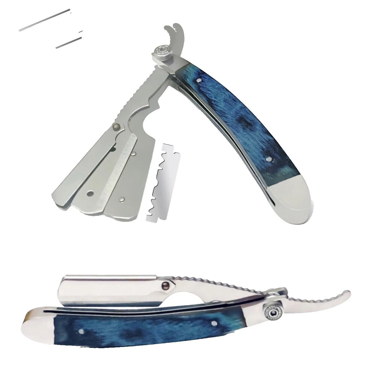 Mango de madera Hoja de acero inoxidable navajas de afeitar para hombres