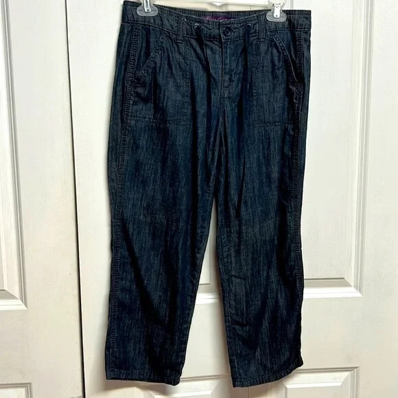 Gloria Vanderbilt Dark Blue Mid Rise Cotton Crop Pants Size 6P