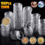 thumbnail 1  - 100 PCS Clear Round Capsules Coin Box Plastic Holder Case Storage Container 19mm