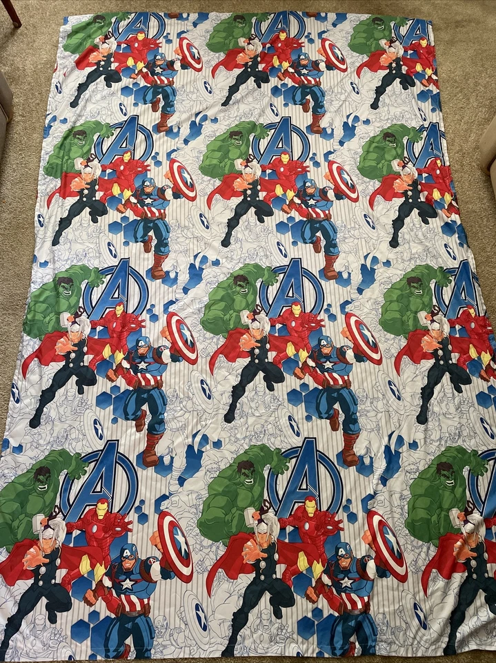 Marvel Avengers супергерои 2 изделия двойной лист комплект: плоский и резинке подержанный EUC - Изображение 3 из 4
