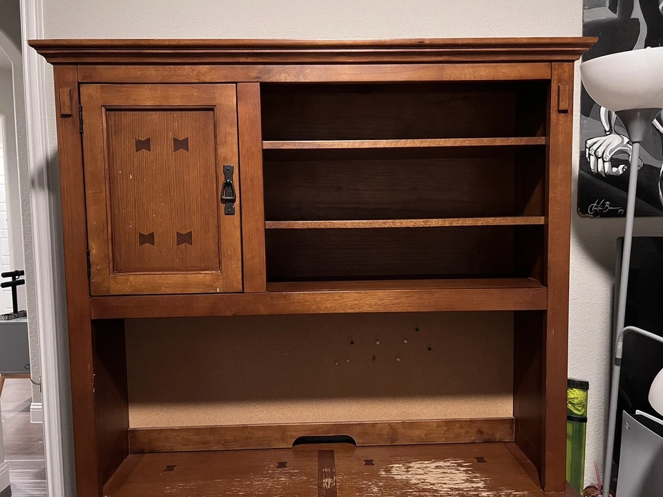 Juego de escritorio/estantería dormitorio MADERA REAL usado Foto 4 de 4