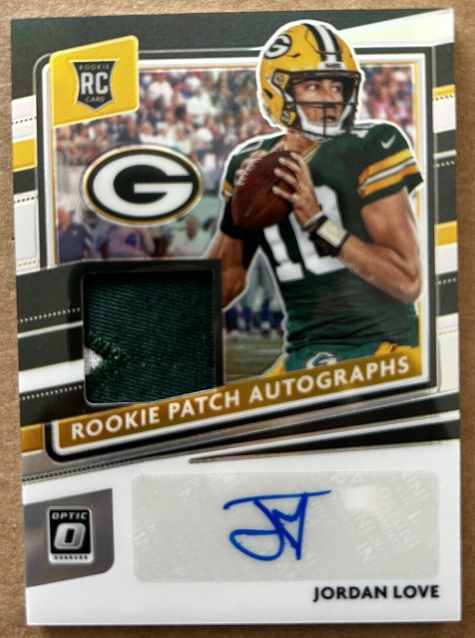 2020 Jordan Love Panini Donruss Optic Rookie Patch Autographs #19/25 RC Auto