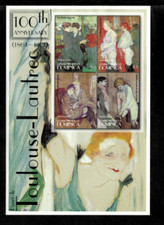 Dominica 2001 - Toulouse-Lautrec Art - Sheet of 4 Stamps - Scott #2297 - MNH